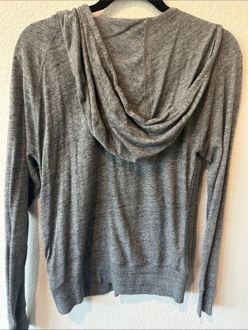 Nike Women’s Gray‎ Zip Hoodie with Purple Drawcords and White Graphic